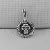 Kurukafa Yılan Tasarımlı 925 Ayar Gümüş Kolye Ucu thumbnail 1