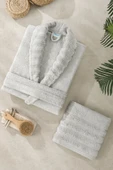 Mira Home Soft Elegance Banyo Tek Kişilik Bornoz Takımı %100 Pamuklu - 4
