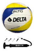 Delta Alto Özel El Dikişli 5 Numara Voleybol Topu + Çok Fonksiyonlu Top Şişirme Pompası Seti - 1