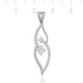 Gümüş Tek Taş Bayan Kolye thumbnail 1