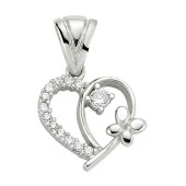 Gümüş Kalpli Bayan Kolye thumbnail 1