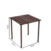 Bag The Joy 50x50x50 cm Ahşap Katlanır Kamp ve Piknik Masası - Antrasit - 2