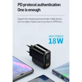 Mcdodo PD3.0 20W Usb ve Type C Şarj Adaptörü Siyah Ch-7170 - 3
