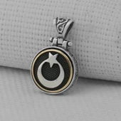 Beyaz Ayyıldız Tasarımlı Ortası Dönen 925 Ayar Gümüş Kolye Ucu thumbnail 2