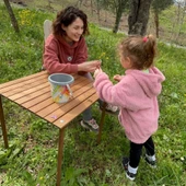 Bag The Joy 60x60x55 cm Ahşap Katlanır Kamp ve Piknik Masası - Kahverengi - 10