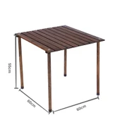 Bag The Joy 60x60x55 cm Ahşap Katlanır Kamp ve Piknik Masası - Antrasit - 2