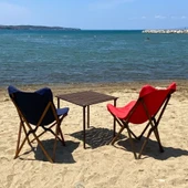 Bag The Joy 60x60x55 cm Ahşap Katlanır Kamp ve Piknik Masası - Antrasit - 8