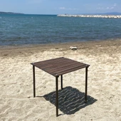 Bag The Joy 60x60x55 cm Ahşap Katlanır Kamp ve Piknik Masası - Antrasit - 6