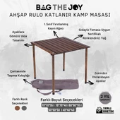Bag The Joy 60x60x55 cm Ahşap Katlanır Kamp ve Piknik Masası - Antrasit - 5