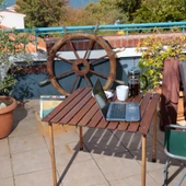 Bag The Joy 70x70x55 cm Ahşap Katlanır Kamp ve Piknik Masası - Kahverengi - 10