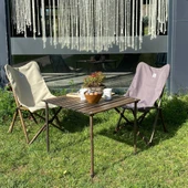 Bag The Joy 70x70x55 cm Ahşap Katlanır Kamp ve Piknik Masası - Antrasit - 6