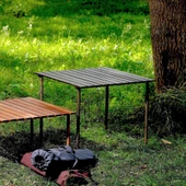 Bag The Joy 70x70x55 cm Ahşap Katlanır Kamp ve Piknik Masası - Antrasit - 9