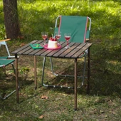 Bag The Joy 70x70x55 cm Ahşap Katlanır Kamp ve Piknik Masası - Antrasit - 11