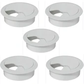 Masa Üstü Kablo Kanalı Deliği Kapağı Beyaz Masa Kapağı 8 cm (5 Adet) - 6