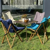 Bag The Joy 70x70x55 cm Ahşap Katlanır Kamp ve Piknik Masası - Antrasit - 8