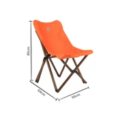 Bag The Joy Ahşap Katlanır Kamp Bahçe Sandalyesi Antrasit Iskelet Turuncu Kılıf - 3