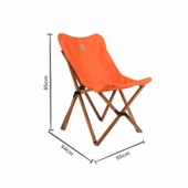 Bag The Joy Ahşap Katlanır Kamp Bahçe Sandalyesi Kahverengi Iskelet Turuncu Kılıf - 2