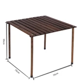 Bag The Joy 70x70x55 cm Ahşap Katlanır Kamp ve Piknik Masası - Antrasit - 2