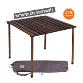 Bag The Joy 70x70x55 cm Ahşap Katlanır Kamp ve Piknik Masası - Antrasit - 1