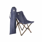 Bag The Joy Ahşap Katlanır Kamp Bahçe Sandalyesi Antrasit Iskelet Lacivert Kılıf - 2