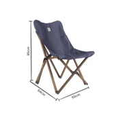 Bag The Joy Ahşap Katlanır Kamp Bahçe Sandalyesi Antrasit Iskelet Lacivert Kılıf - 3
