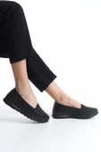 Kadın Rahat Taban Loafer Parlak Taş Detaylı Tam Kalıp Günlük Ortopedik Ayakkabı thumbnail 1