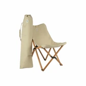 Bag The Joy Ahşap Katlanır Kamp Bahçe Sandalyesi Kahverengi Iskelet Bej Kılıf - 2