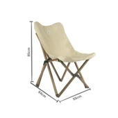 Ahşap Katlanır Kamp Bahçe Sandalyesi Antrasit Iskelet Bej Kılıf - 3