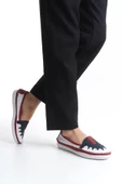 Kadın Hakiki Deri Babet Düz Taban Önü Lastik Detaylı Slip-On Günlük Ayakkabı - 4