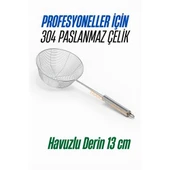 Modacar Derin Kevgir Havuzlu Süzgeç 304 Paslanmaz Çelik 13 cm - 1