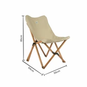 Bag The Joy Ahşap Katlanır Kamp Bahçe Sandalyesi Kahverengi Iskelet Bej Kılıf - 3