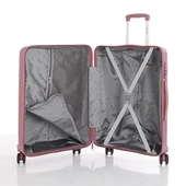 MÇS 3lü Set Kırılmaz Silikon Seyahat Valizi Bavulu V374 K.Pudra - 2
