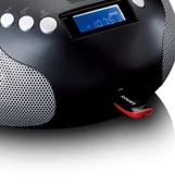 LENCO SCD-331BK - USB ve Bluetooth® özellikli taşınabilir radyo/CD/MP3 çalar - Pil ve şebeke elektriğiyle çalışan radyo - 4