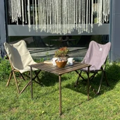 Bag The Joy Ahşap Katlanır Kamp Bahçe Sandalyesi Antrasit Iskelet Koyu Gri Kılıf - 8