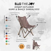 Bag The Joy Ahşap Katlanır Kamp Bahçe Sandalyesi Antrasit Iskelet Koyu Gri Kılıf - 5