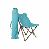 Bag The Joy Ahşap Katlanır Kamp Bahçe Sandalyesi Antrasit Iskelet Turkuaz Kılıf - 2