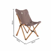 Bag The Joy Ahşap Katlanır Kamp Bahçe Sandalyesi Kahverengi Iskelet Koyu Gri Kılıf - 2