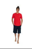 U.S. Polo Assn. 18868 Erkek Kırmızı Bisiklet Yaka Şortlu Pijama Takım - 5