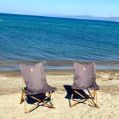 Bag The Joy Ahşap Katlanır Kamp Bahçe Sandalyesi Kahverengi Iskelet Koyu Gri Kılıf - 6