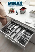 Çekmece Içi Kaşıklık Ve Bıçaklık Düzenleyici  Antresit, 74x48 Yandan Ve Boydan 4Cm Kesilebilir - 1