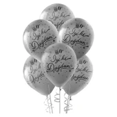 NEDI BALON METALIK BASKILI GUMUS IYIKI DOGDUN 12LI - 1