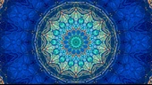 Mavi Franktal Etnik Motif Desenli Duvar Kağıdı - 7