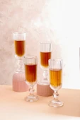 HOMENIVA Aster 4 Adet Uzun Cam Kadeh – Kahve Yanı Bardak 160 ML - 1