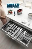 Çekmece Içi Kaşıklık Ve Bıçaklık Düzenleyici  Antresit, 94x48 Yandan Ve Boydan 4Cm Kesilebilir - 1