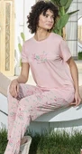 Aydoğan Kadın Pudra Viskon Kısa Kollu Pijama Takımı 240949 - 5
