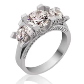 Gümüş 3 Taş Tria Bayan Yüzük thumbnail 1