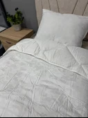 Clasy %100 Pamuk Saten Çift kişilik Yorgan Çift Taraflı Payava V1 Düz Desenli Kapitoneli Beyaz - 2