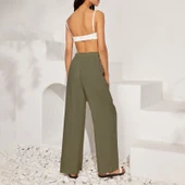 Günlük Pantolon Beli Bağcıklı Keten - 1