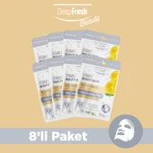 Deep Fresh Tek Kullanımlık C Vitamini Besleyici Aydınlatıcı ve Canlandırıcı Yüz Maskesi 8 adet - 1