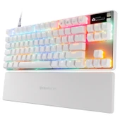 SteelSeries Apex Pro TKL Gen 3 OmniPoint 3.0 HiperManyetik Switch RGB Mekanik Kablolu Oyuncu Klavyesi (UK) - Beyaz - 1